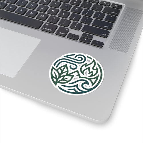 Elemental Circle Sticker — Nature, Water, Fire & Air Kiss-Cut Decal
