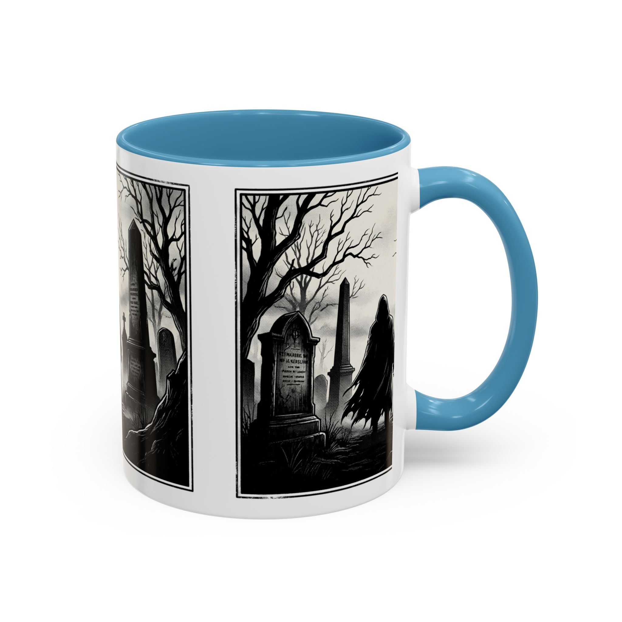 Gothic Graveyard Coffee Mug — Haunted Cemetery Scene Accent Mug (11/15oz)