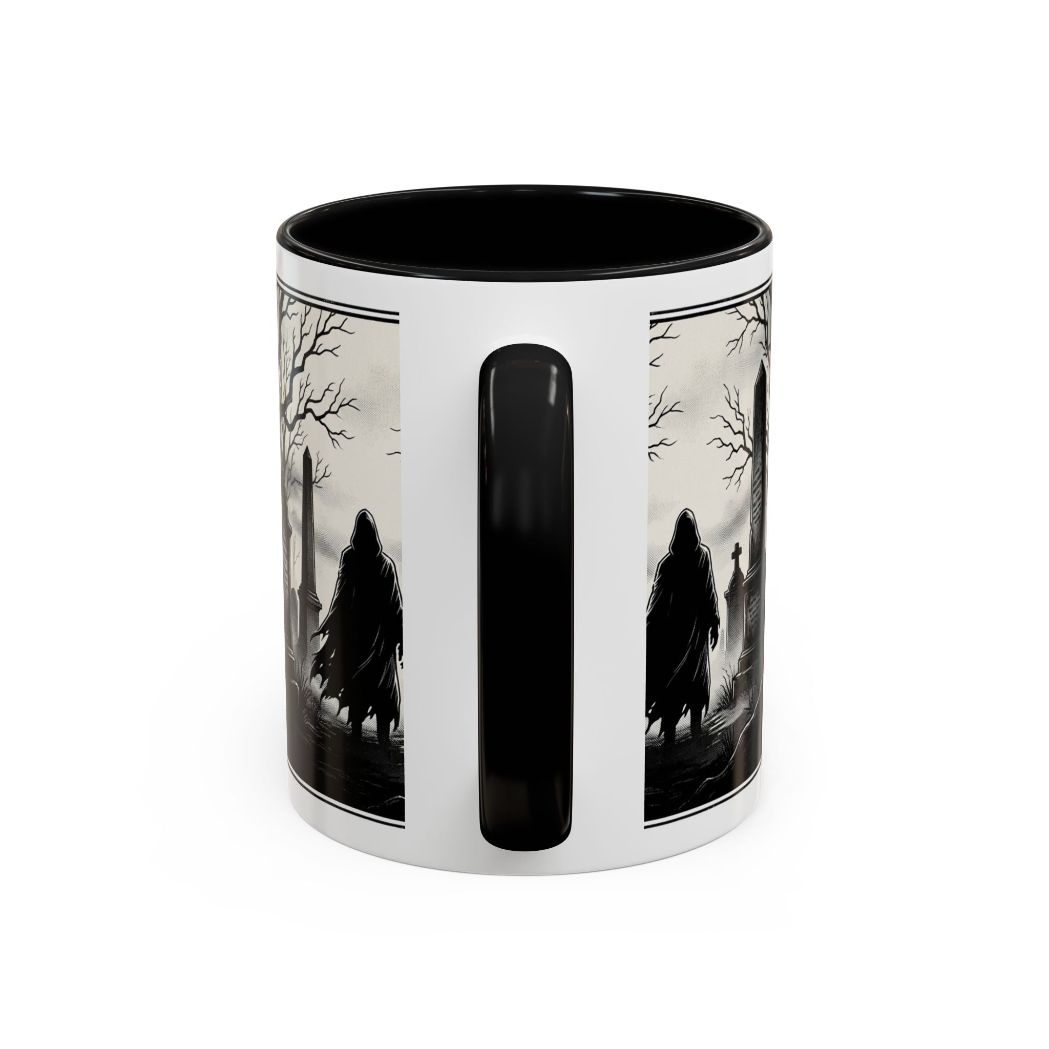 Gothic Graveyard Coffee Mug — Haunted Cemetery Scene Accent Mug (11/15oz)