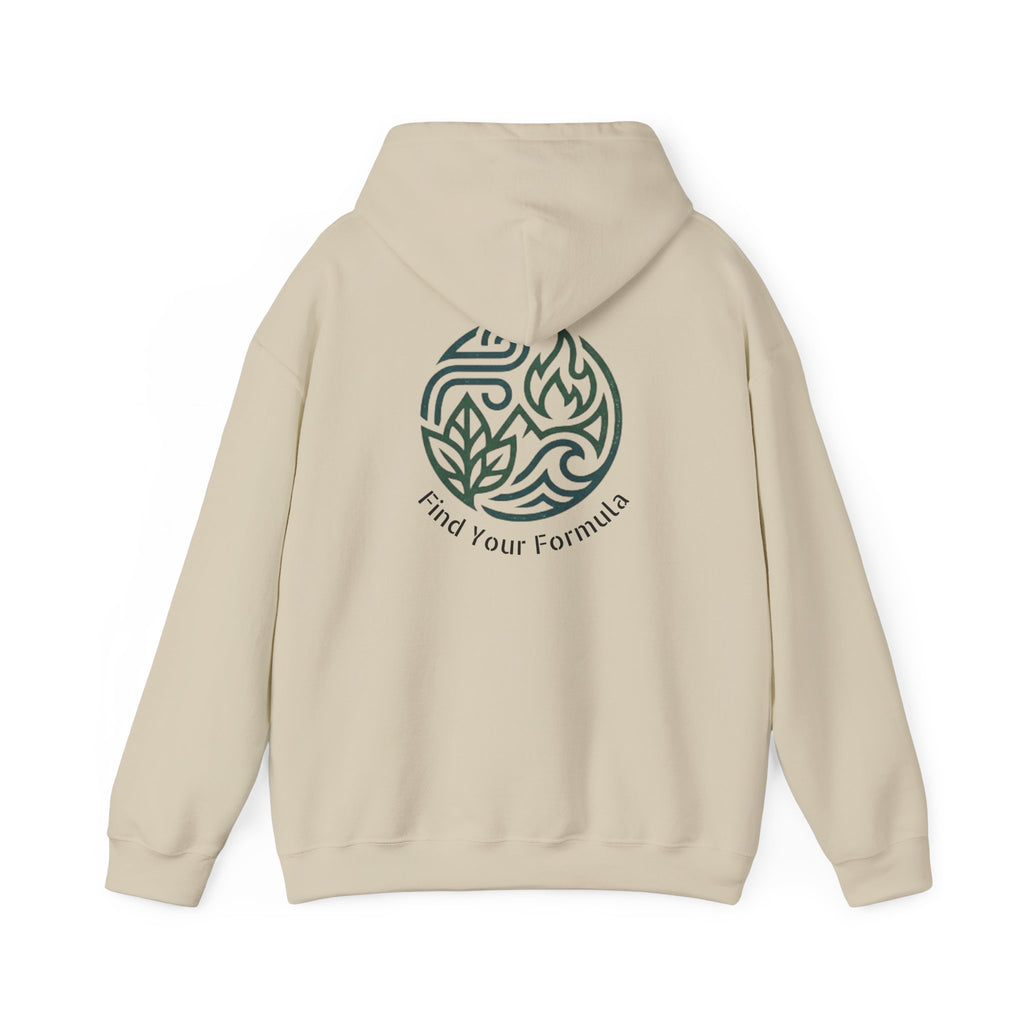 Elemental Logo Hoodie — 'Find Your Formula' Minimal Back Print
