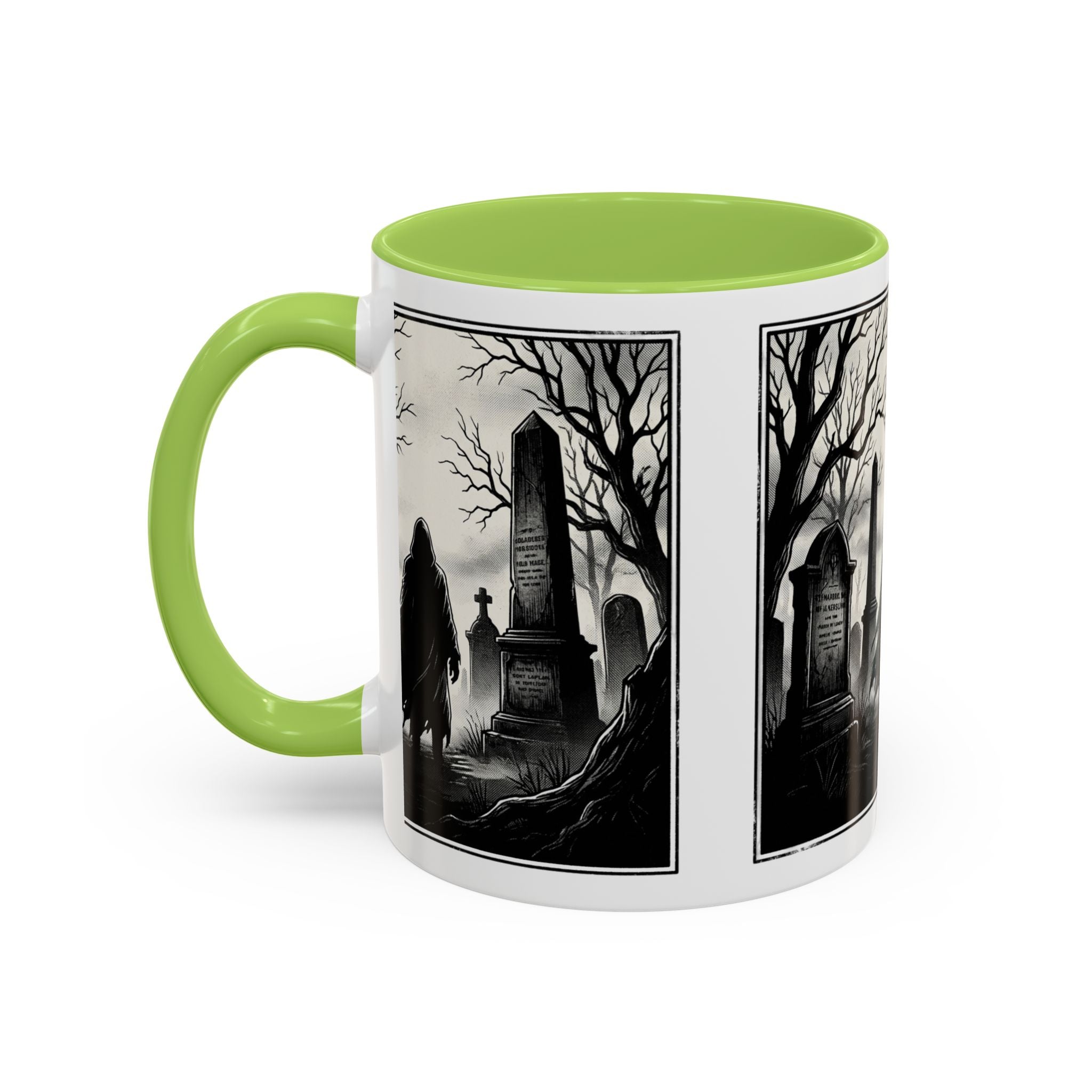 Gothic Graveyard Coffee Mug — Haunted Cemetery Scene Accent Mug (11/15oz)