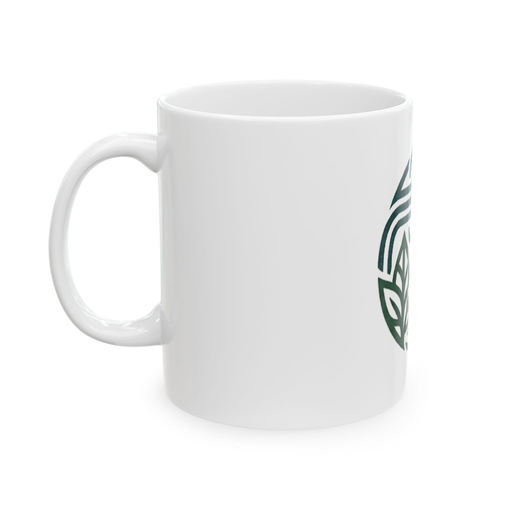 Elemental Symbols Ceramic Mug — Earth, Air, Fire, Water Circle Design (11oz & 15oz)