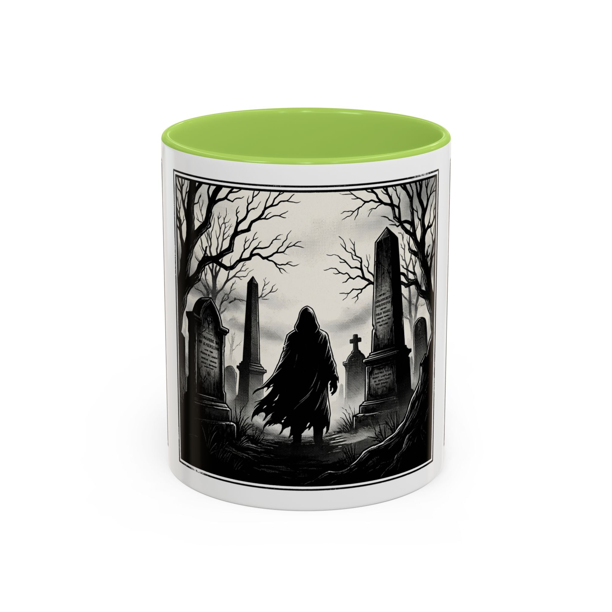 Gothic Graveyard Coffee Mug — Haunted Cemetery Scene Accent Mug (11/15oz)