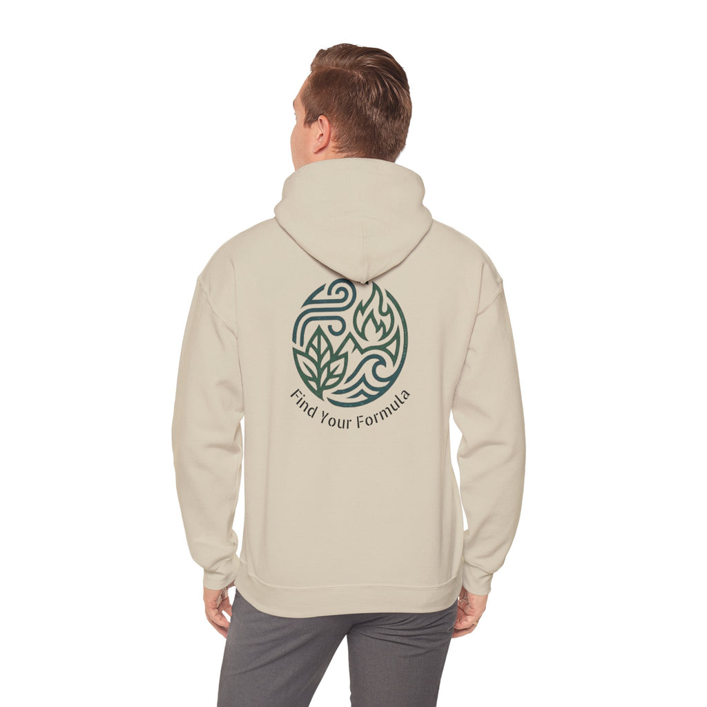 Elemental Logo Hoodie — 'Find Your Formula' Minimal Back Print