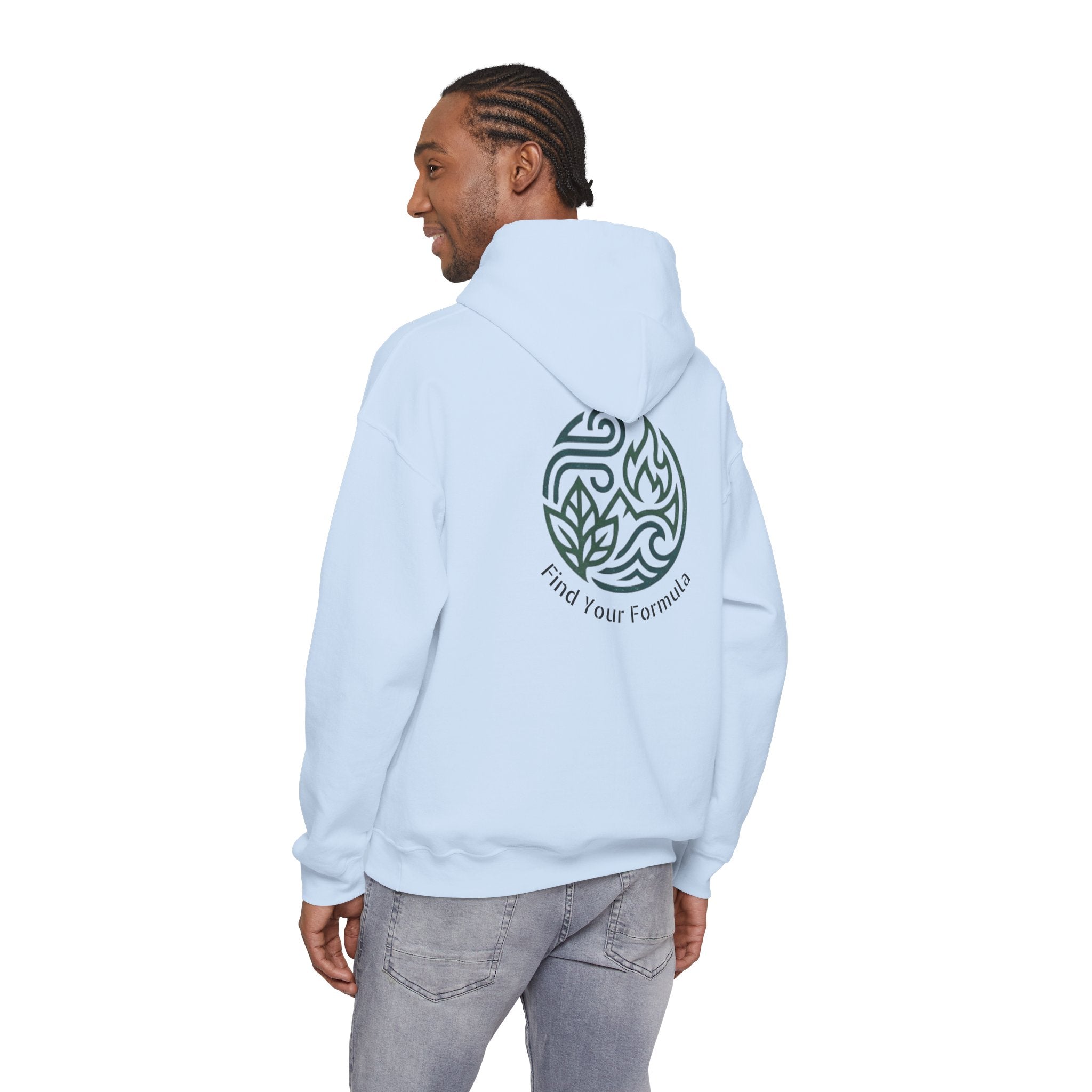 Elemental Logo Hoodie — 'Find Your Formula' Minimal Back Print