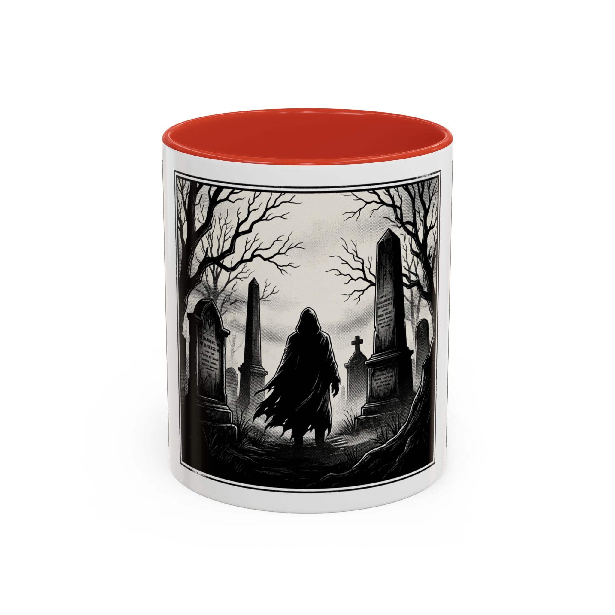 Gothic Graveyard Coffee Mug — Haunted Cemetery Scene Accent Mug (11/15oz)