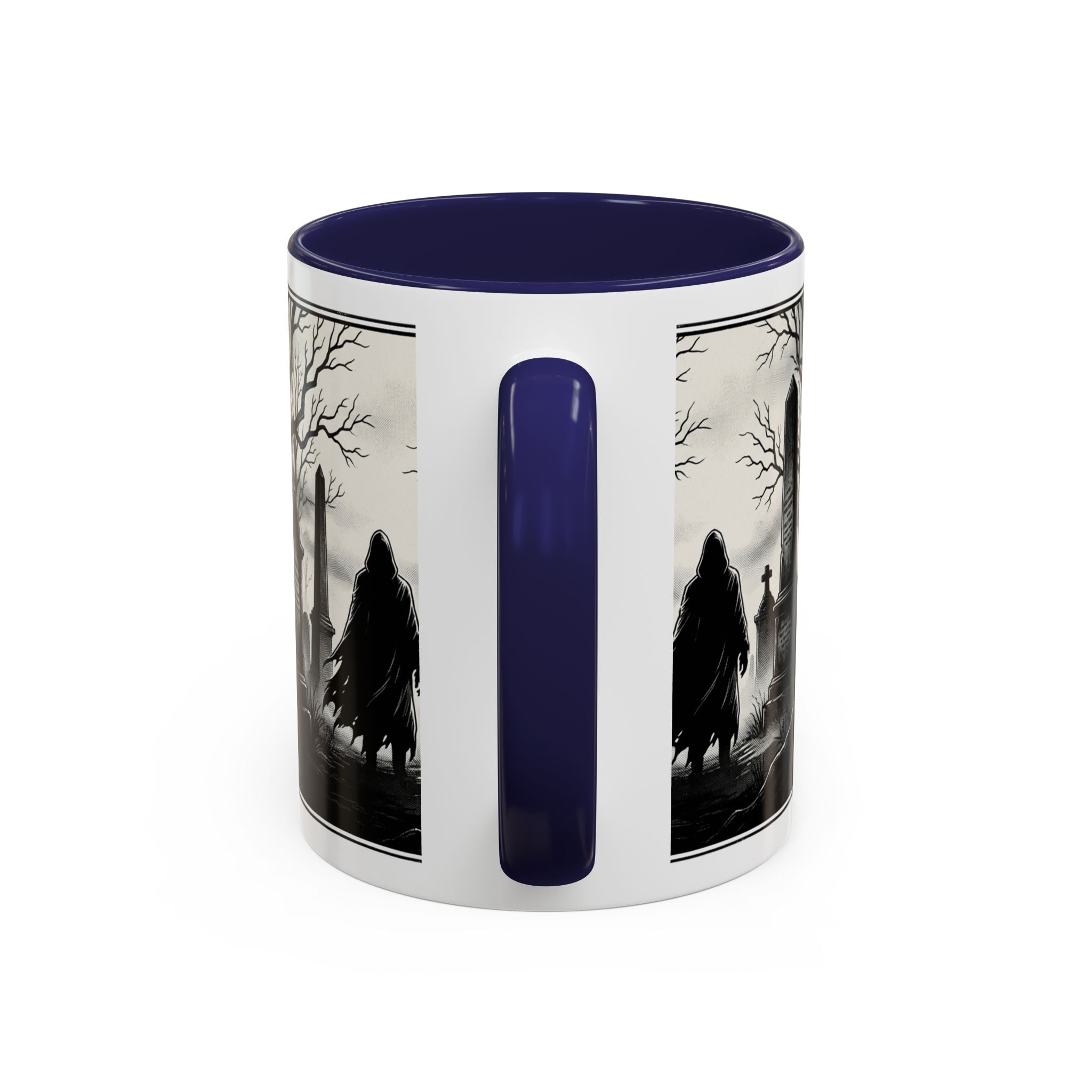 Gothic Graveyard Coffee Mug — Haunted Cemetery Scene Accent Mug (11/15oz)
