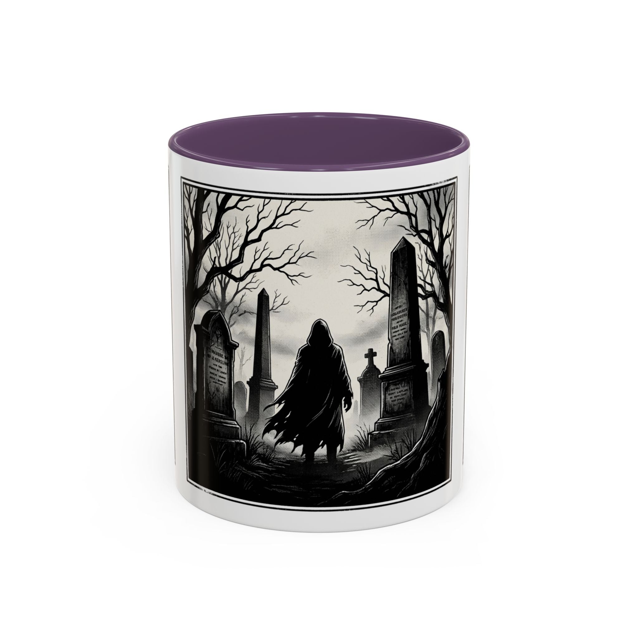 Gothic Graveyard Coffee Mug — Haunted Cemetery Scene Accent Mug (11/15oz)