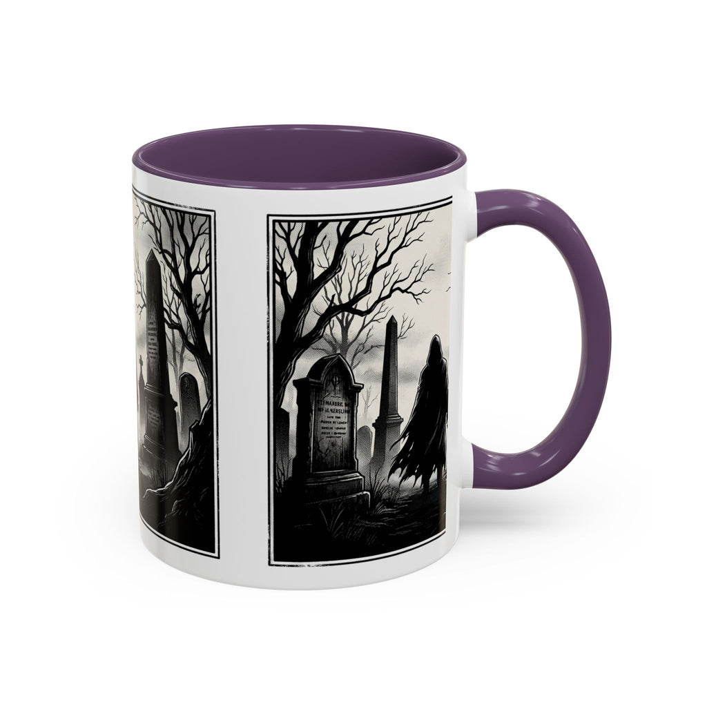 Gothic Graveyard Coffee Mug — Haunted Cemetery Scene Accent Mug (11/15oz)