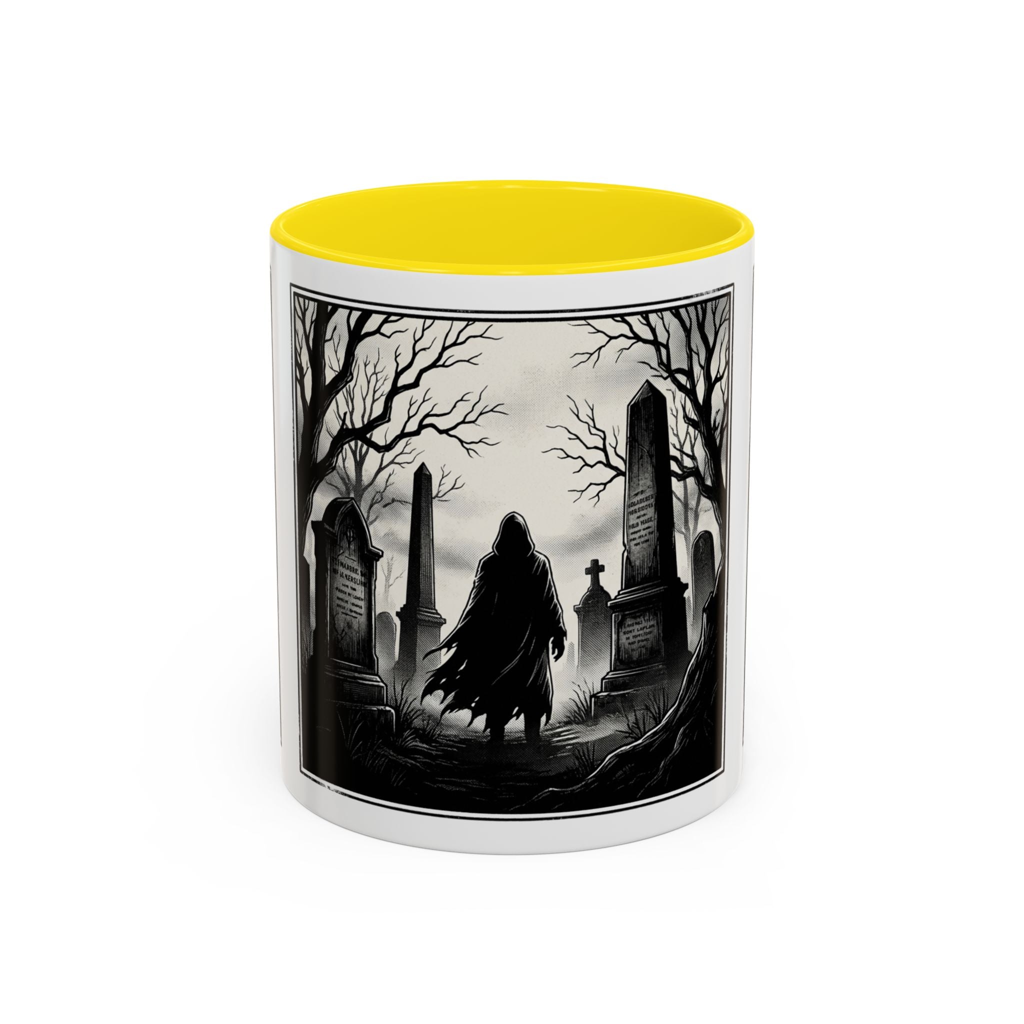 Gothic Graveyard Coffee Mug — Haunted Cemetery Scene Accent Mug (11/15oz)