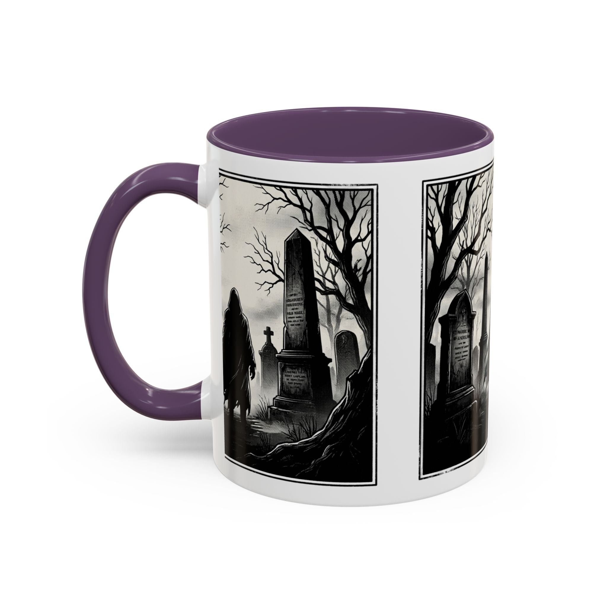Gothic Graveyard Coffee Mug — Haunted Cemetery Scene Accent Mug (11/15oz)