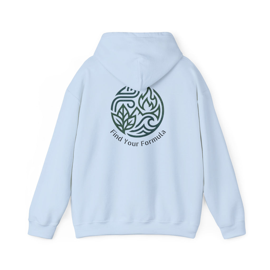 Elemental Logo Hoodie — 'Find Your Formula' Minimal Back Print