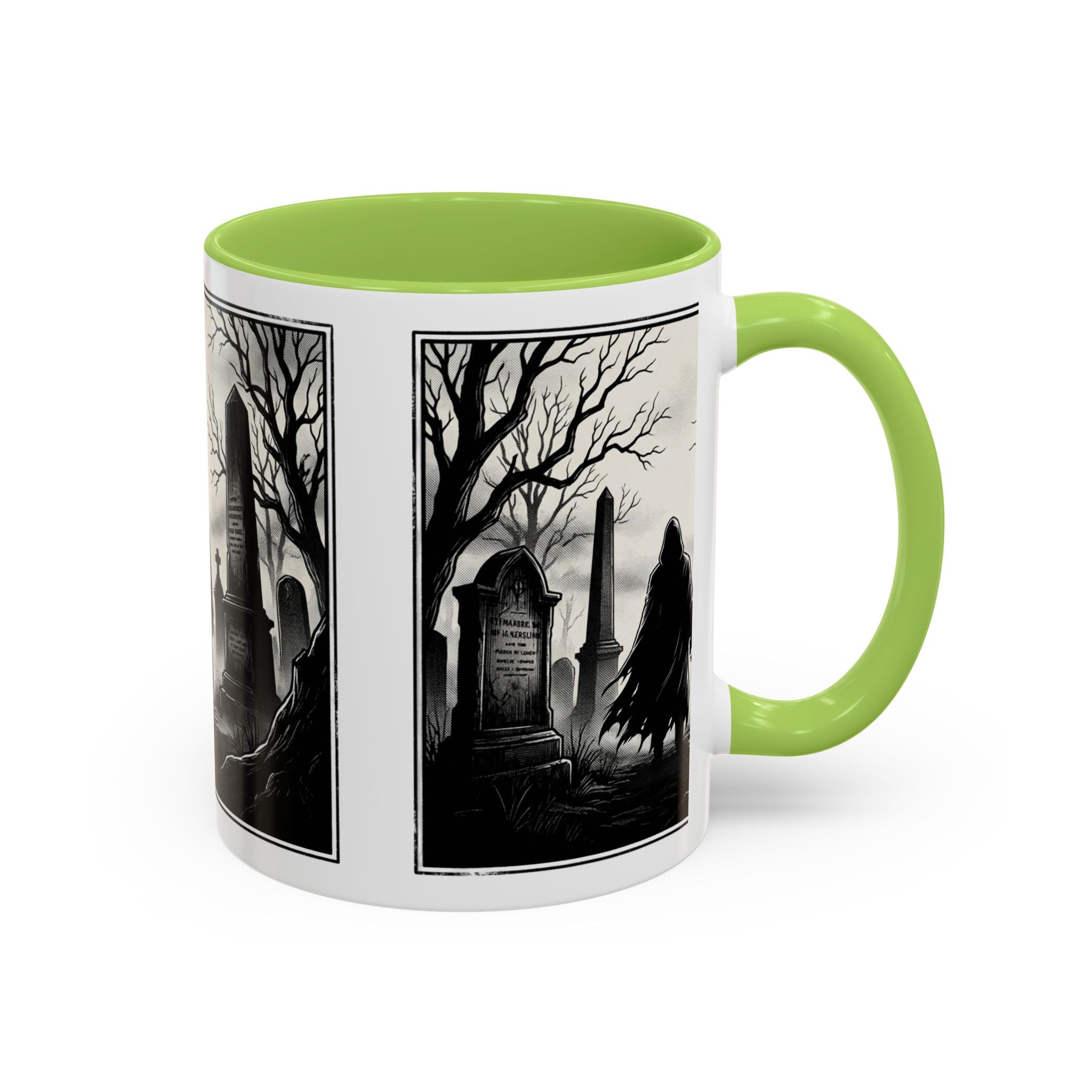Gothic Graveyard Coffee Mug — Haunted Cemetery Scene Accent Mug (11/15oz)