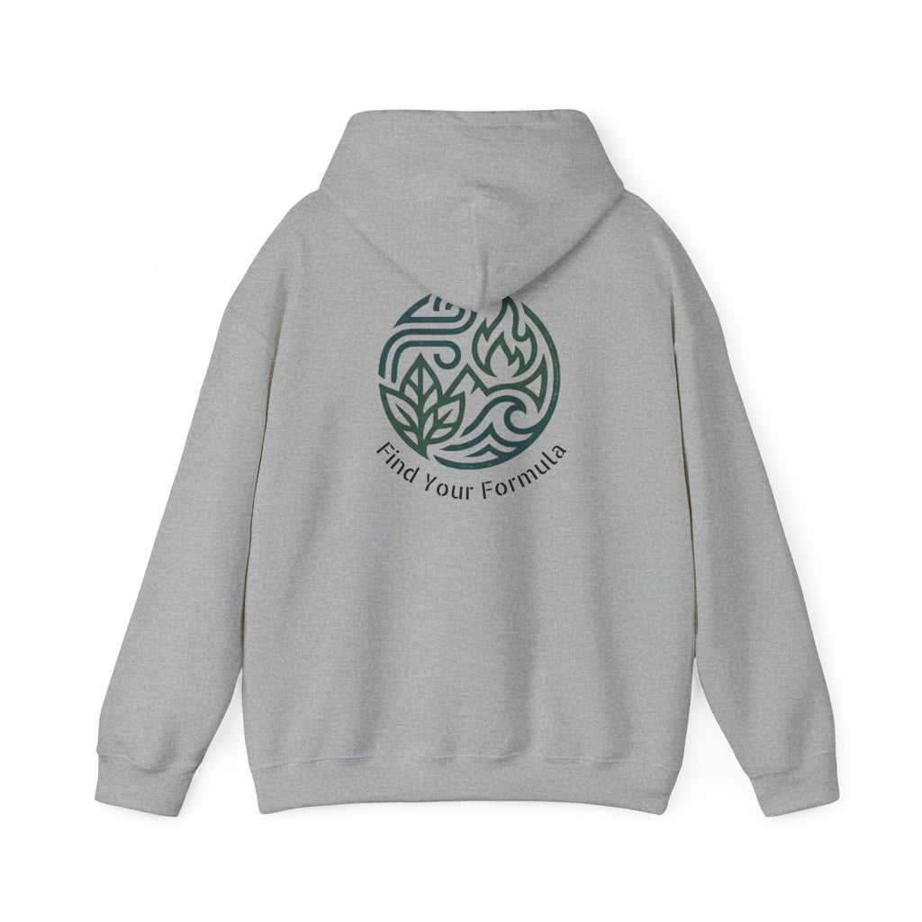 Elemental Logo Hoodie — 'Find Your Formula' Minimal Back Print