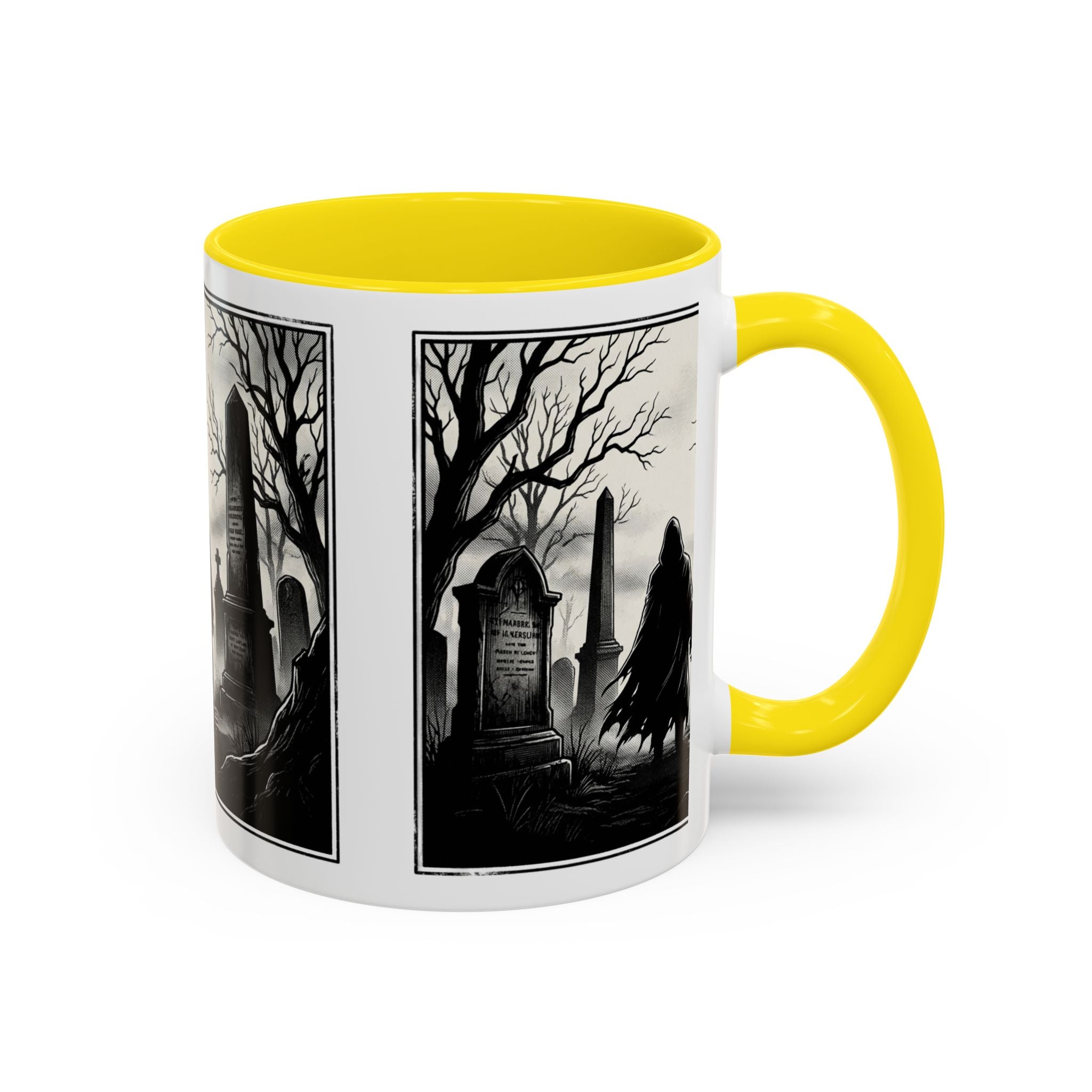 Gothic Graveyard Coffee Mug — Haunted Cemetery Scene Accent Mug (11/15oz)