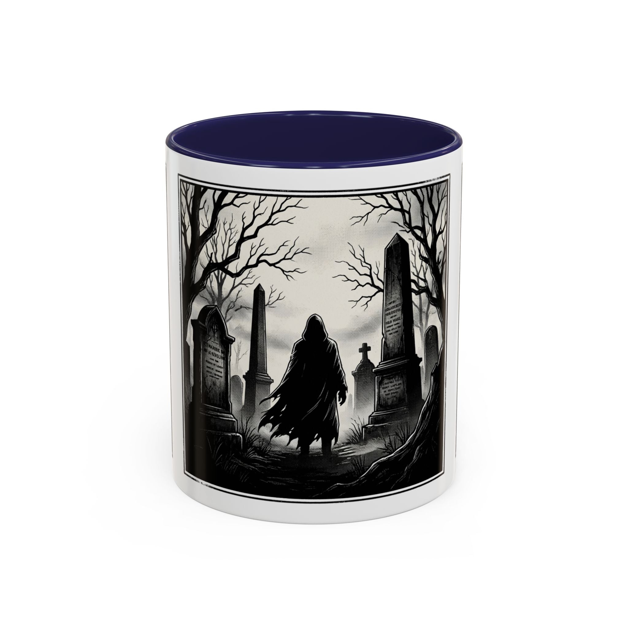 Gothic Graveyard Coffee Mug — Haunted Cemetery Scene Accent Mug (11/15oz)