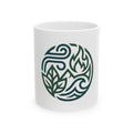 Elemental Symbols Ceramic Mug — Earth, Air, Fire, Water Circle Design (11oz & 15oz)