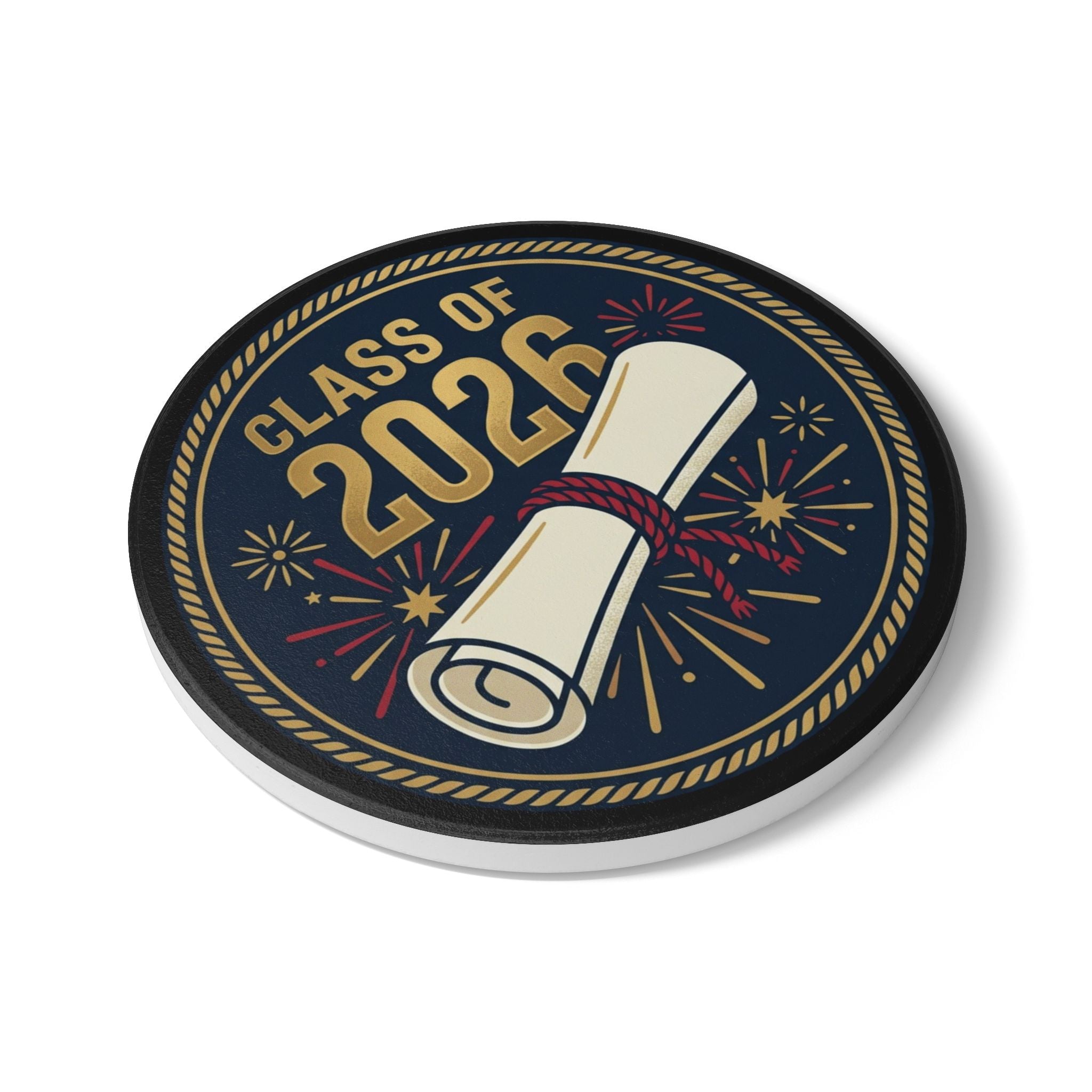 Class of 2026 Ceramic Coaster — Graduation Diploma Keepsake Coaster