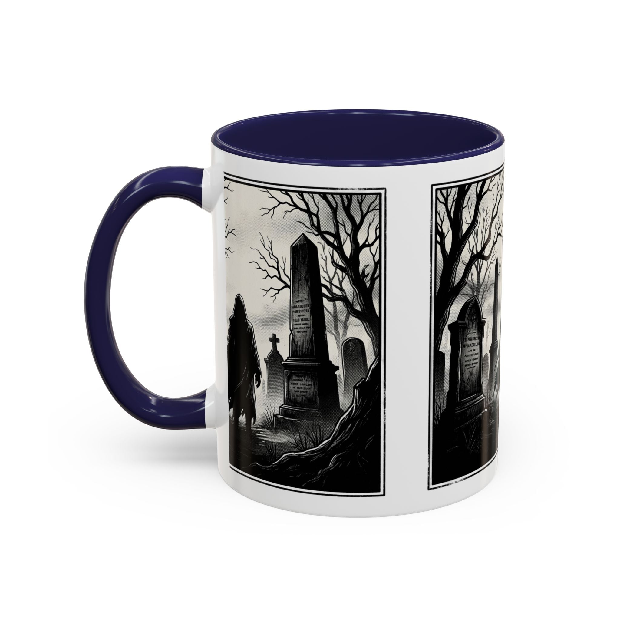 Gothic Graveyard Coffee Mug — Haunted Cemetery Scene Accent Mug (11/15oz)