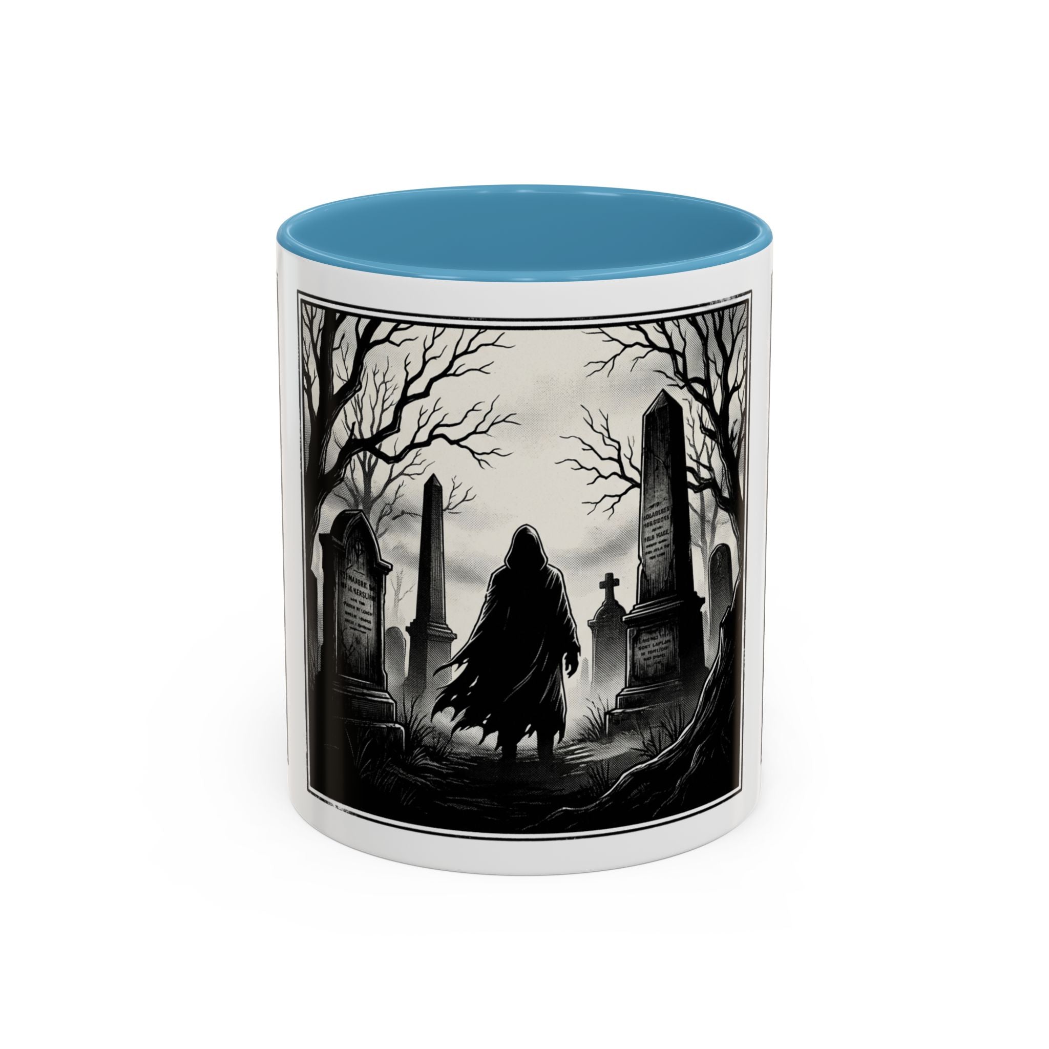 Gothic Graveyard Coffee Mug — Haunted Cemetery Scene Accent Mug (11/15oz)