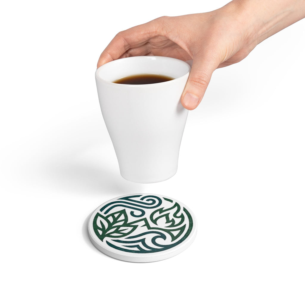 Elemental Ceramic Coaster — Nature-Inspired Wind, Fire, Water & Earth Design
