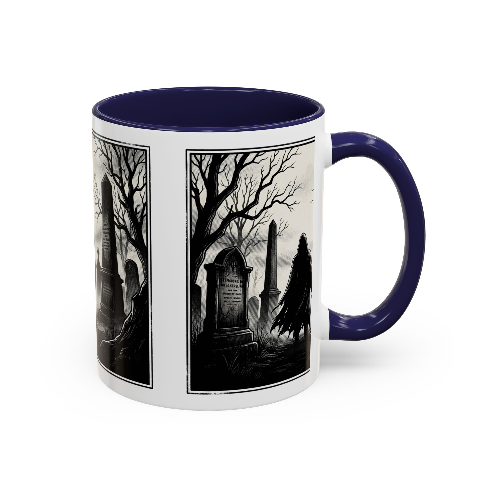 Gothic Graveyard Coffee Mug — Haunted Cemetery Scene Accent Mug (11/15oz)