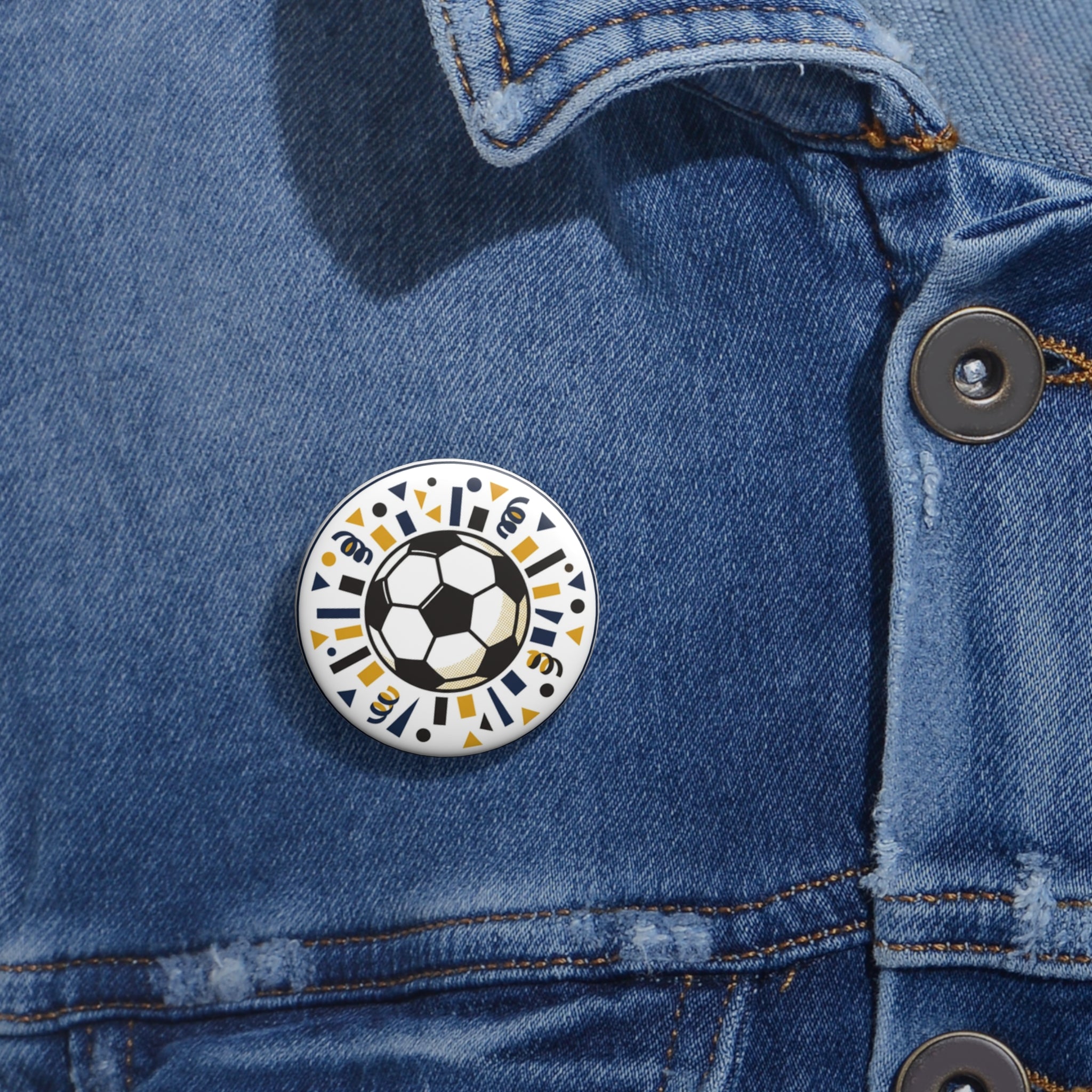 Soccer Burst Pin Button — Team Spirit Football Badge