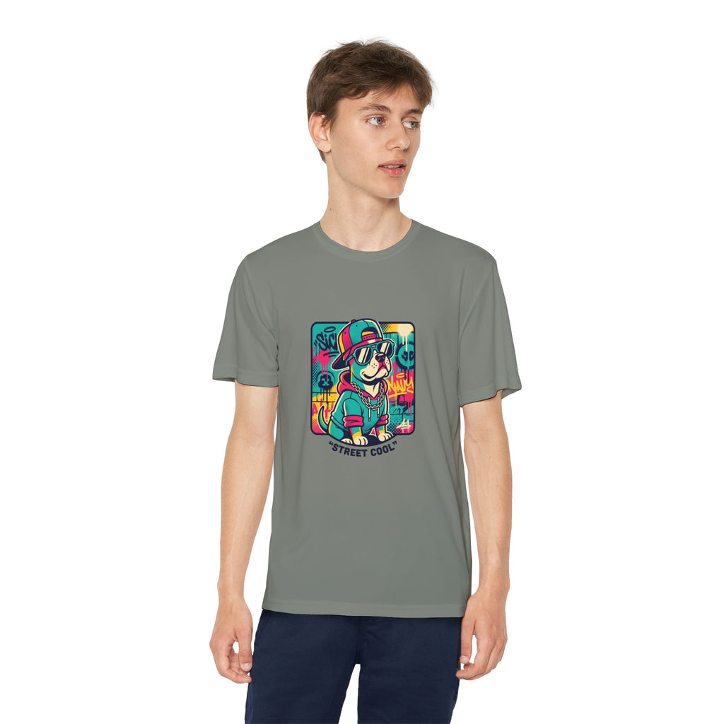Youth Street Cool Tee — Retro Skate Dog Graphic Kids T‑Shirt