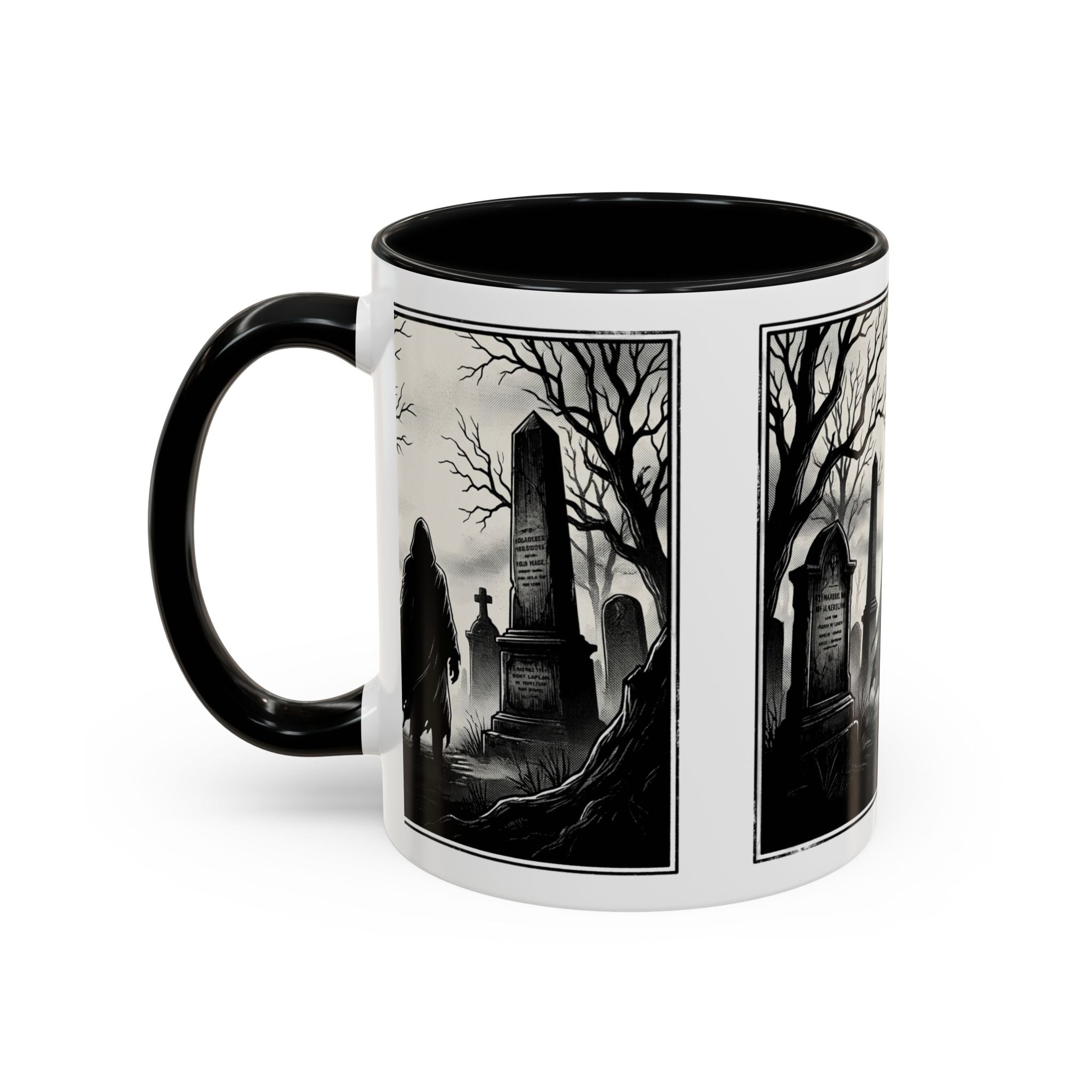 Gothic Graveyard Coffee Mug — Haunted Cemetery Scene Accent Mug (11/15oz)