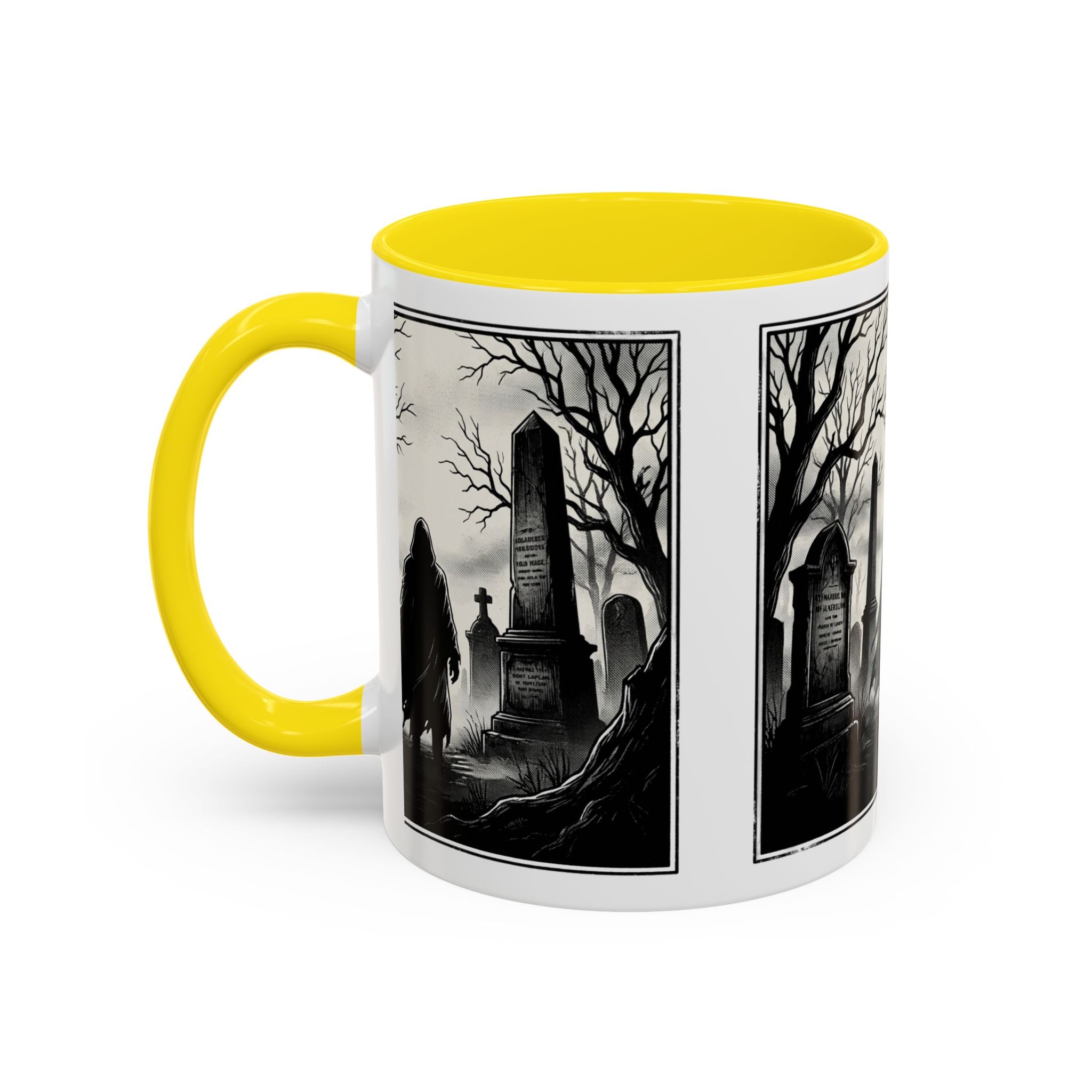Gothic Graveyard Coffee Mug — Haunted Cemetery Scene Accent Mug (11/15oz)